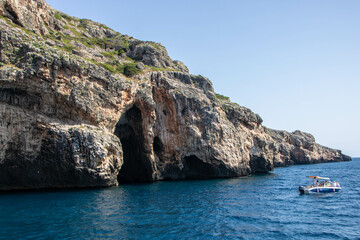 Fototapeta na wymiar the caves of Salento coast at Santa Maria di Leuca, Apulia region Italy