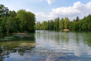 Charentonneau island in the Marne river. Grand Paris area