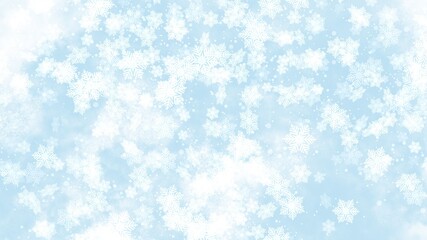 Naklejka na ściany i meble Background white Snow flake on Blue Background in Christmas holiday 