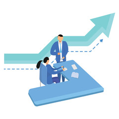 professional meeting on office illustration vector art