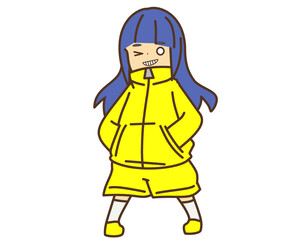 いろんな表情の青髪の女子