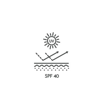 Uv Protect Icon, Spf 15 Vector Illustration Eps 10