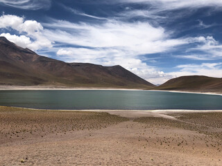 Lake and mountains in Andes
