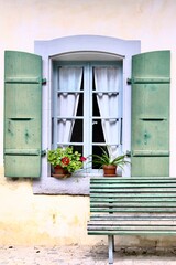 wooden window shabby chic style
