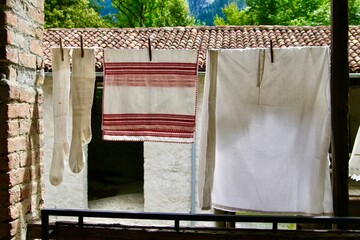 laundry drying on a clothesline