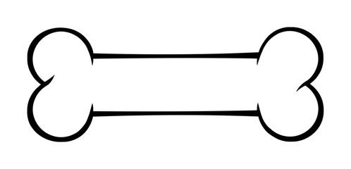 Dog Bone Cartoon Drawing. Hand Drawn Illustration Isolated On Transparent Background