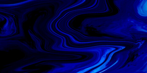 Luxurious blue liquid marble surfaces design. Abstract blue neon acrylic pours liquid marble surface design. Beautiful fluid abstract paint background. 