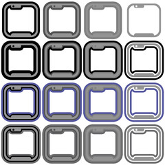 Smart App Icon Frames Templates. Can be used as app icon frame for apps or games (for smartphones, tablets or smartwatches etc.)