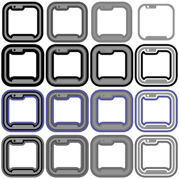 Smart App Icon Frames Templates. Can be used as app icon frame for apps or games (for smartphones, tablets or smartwatches etc.)