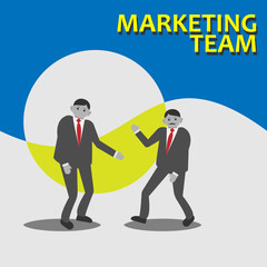 Marketing Team Illustration. Business Element Symbol - Vector.