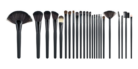 Makeup brushes set mockup