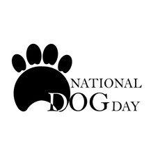 dog paw logo or emblem illustration isolated on white background. dog holiday concept, logo for pet shop or veterinary clinic.