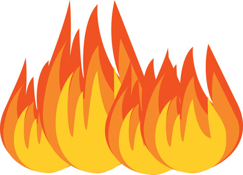 Vector cartoon style illustration of bonfire. Icon for web.