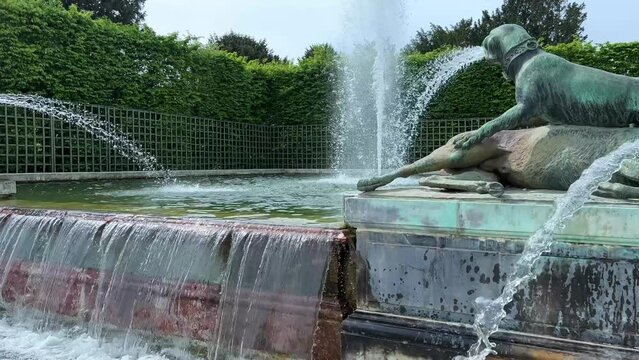 Fountain in Versailles Paris France is the place where many films were shot including Angelique and the King 18.04.22. High quality 4k footage
