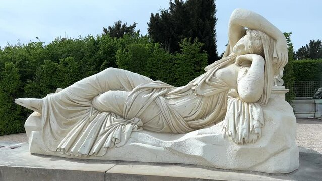 Fountain in Versailles Paris France is the place where many films were shot including Angelique and the King 18.04.22. High quality 4k footage