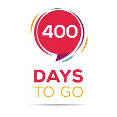 400 Days Countdown left, vector illustration.