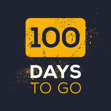 100 Days Countdown left, vector illustration.