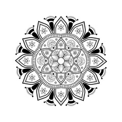 Flower Mandala. Vintage decorative elements. Oriental pattern, vector illustration.graphic design