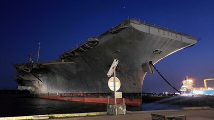 Fototapeta premium naval ship in the port
