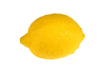 close up on fresh lemon isolated on white background