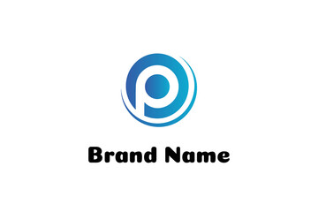 Premium Round - P Letter Logo Template.