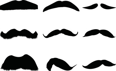 Mustaches Eps Vector,  Silhouette, Logo, Mustaches  Eps Vector Cut Files for Cricut Design, Mustaches  Digital Commercial Clipart 