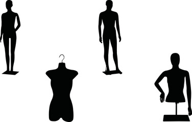 Mannequin Eps Vector,  Silhouette, Logo, Mannequin  Eps Vector Cut Files for Cricut Design, Mannequin  Digital Commercial Clipart 