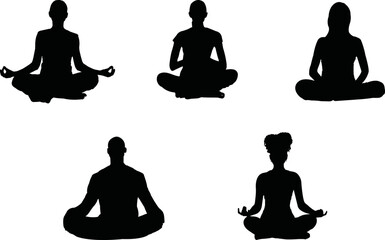 Meditation vector eps,  Silhouette, Logo, Meditation vector eps Cut Files for Cricut Design, Meditation  Digital Commercial Clipart - PNG, EPS