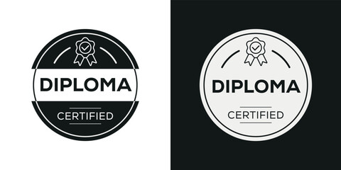 Fototapeta na wymiar Creative (Diploma) Certified badge, vector illustration.
