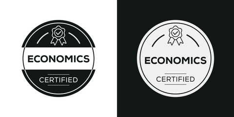 Fototapeta na wymiar Creative (Economics) Certified badge, vector illustration.