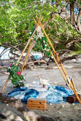 Picnic of beautiful beach