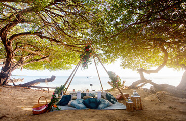 Picnic of beautiful beach