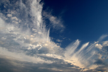 Clouds on blue sky, nature background