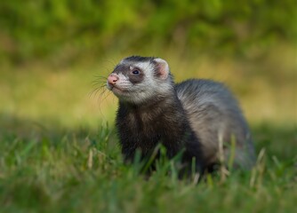  Ferret in the sunset. 