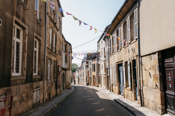 narrow street in the historic european town