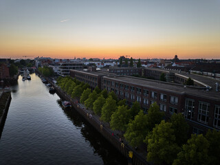 Sonnenuntergang über dem Hafen von Oldenburg