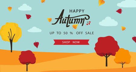 Autumn background with leaf for shopping sale