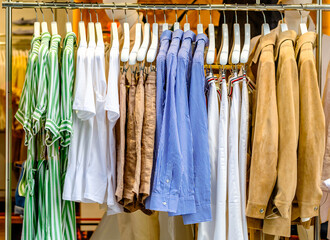 clothes at a rack - close-up