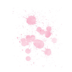 Abstract pink watercolor paint brush splash and splatter. Paper art design template. Ink paint brush stain. Grunge texture background. Pink watercolor splatter