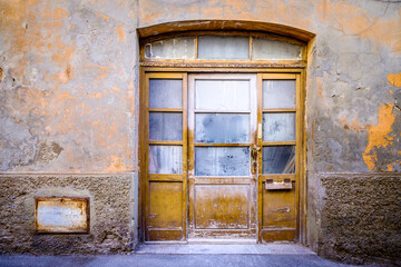 old store front at a street