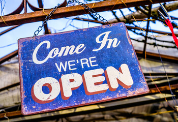 open sign at a store