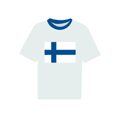 Finland flag printed t-shirt vector illustration isolated on white background.