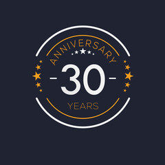 30 years anniversary celebration template, Vector illustration.