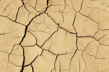 Textured surface of background, cracked earth, dry clay with many cracks
