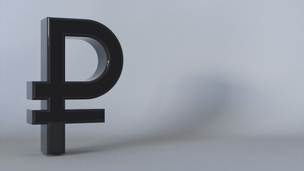 Obraz premium 3D Ruble Sign. Computer generated 3d render