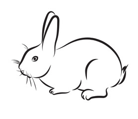 Rabbit or hare icon. vector rabbit sign symbol on white background. Rabbit animal silhouette