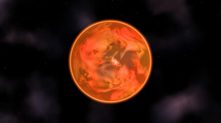 Obraz na płótnie Canvas Mars and stars. Red planet in a deep space.