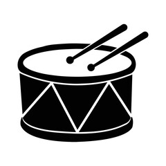 Music instrument snare drum icon | Black Vector illustration |