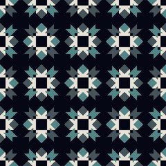 Geometrical ornament. Seamless pattern. Abstract backdrop. Figures wallpaper. Geometric background. Ethnic motif. Mosaic ornate. Digital paper. Textile print. Web design.