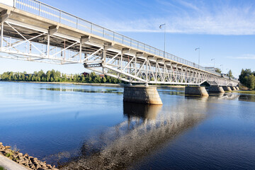 Bridge over Skellefteå river,Västerbottens county,Sweden,Scandinavia,Europe